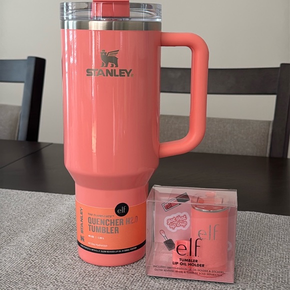 Stanley Other - NEW Stanley x Elf e.l.f Collab CORAL FIXATION 40oz Tumbler and Lip oil Holder